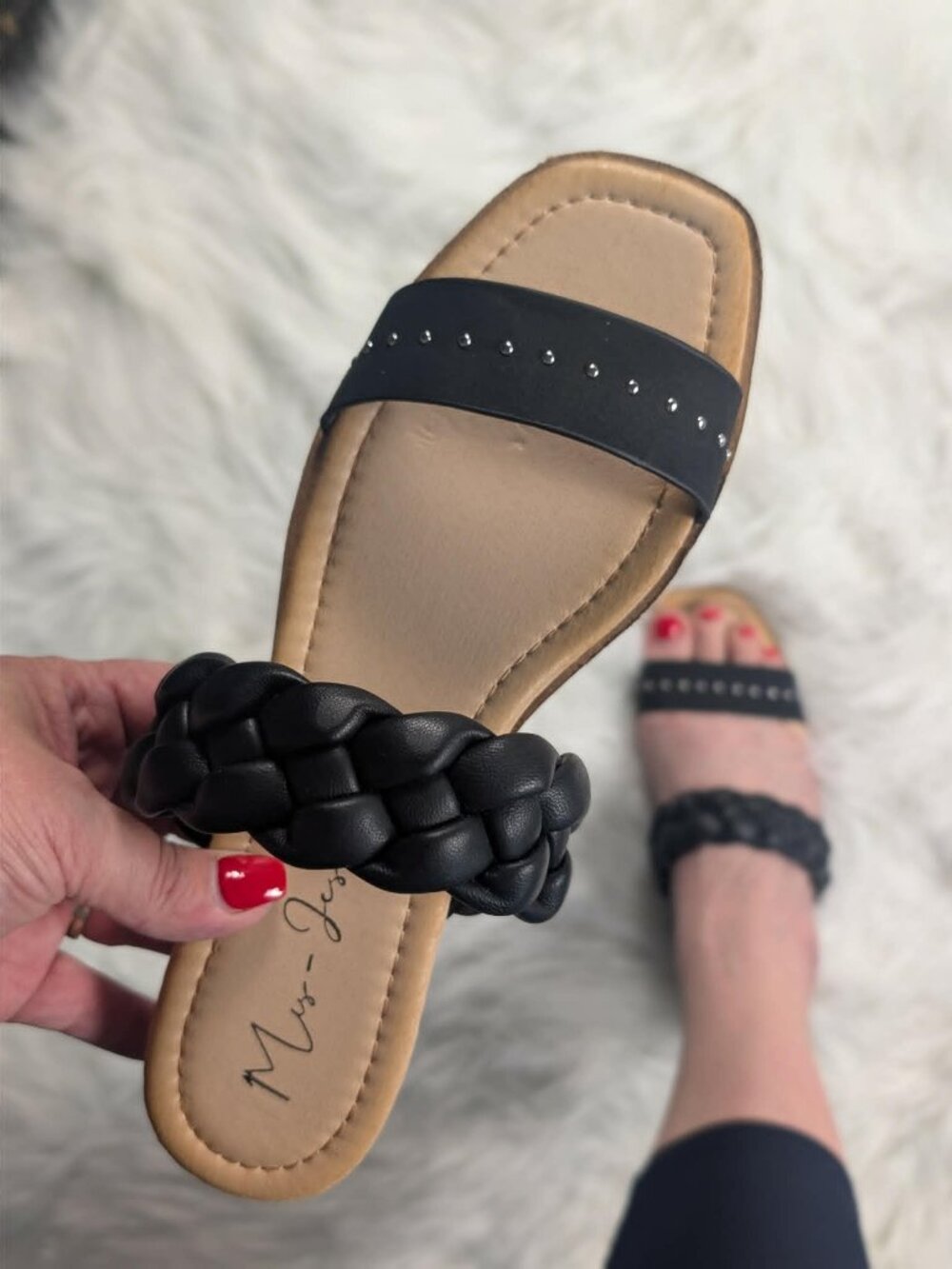 SANDAL MANIA 🚨Mis-Jes Sila Braided Strap Sandal‎ in Black NEW